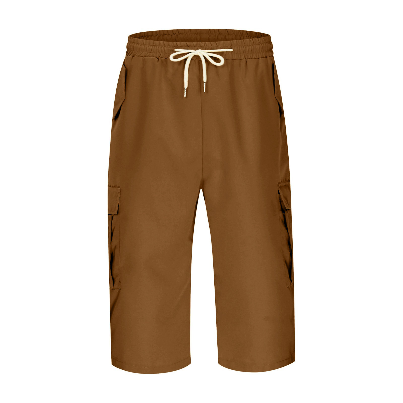 thumbnail image 2 of Pantalones cortos cargo para hombre con múltiples bolsillos: poliéster resistente, largo medio, perfectos para actividades al aire libre y para combinar con camisetas., 2 of 8